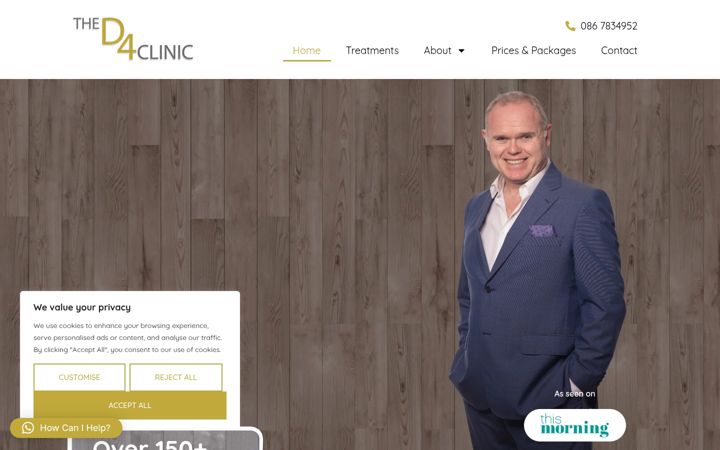 Screenshot van d4clinic.ie