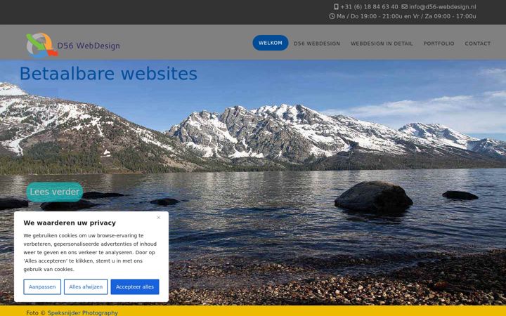 Skjermbilde av d56-webdesign.nl