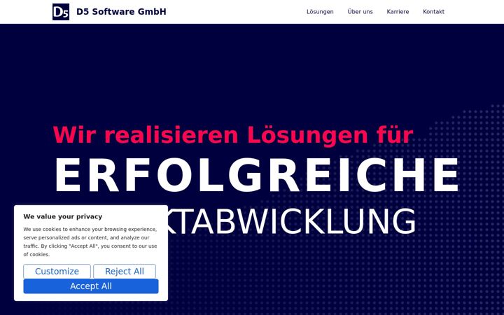 Screenshot of d5software.de