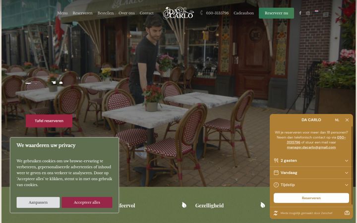 Skjermbilde av da-carlo.nl