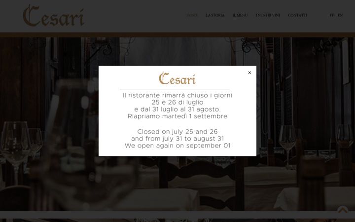 Snímek obrazovky da-cesari.it