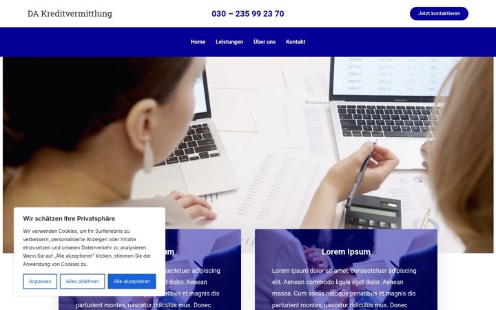 Screenshot of da-kreditvermittlung.de