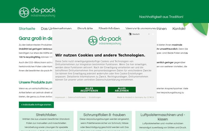 Screenshot of da-pack.de