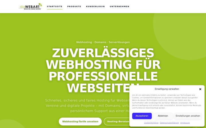 Screenshot stránky da-webart.eu