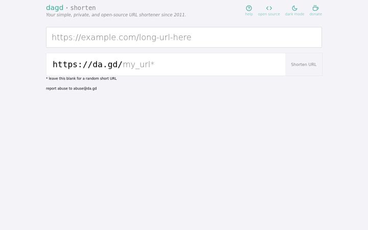 Screenshot of da.gd