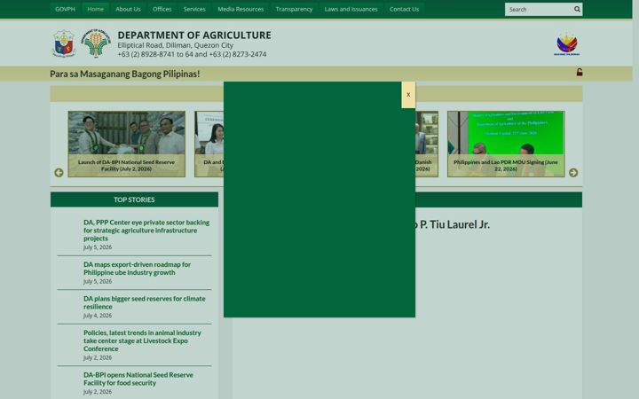 Screenshot of da.gov.ph