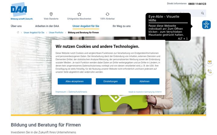 Screenshot of daa-business.de