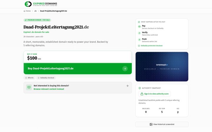 Screenshot of daad-projektleitertagung2021.de