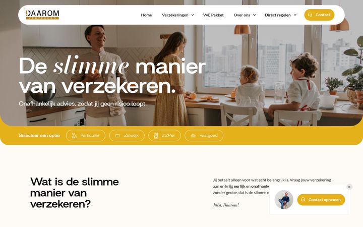 Screenshot of daaromverzekerd.nl