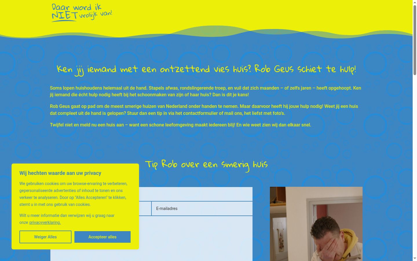 Screenshot del banner di consenso mostrato prima di qualsiasi interazione