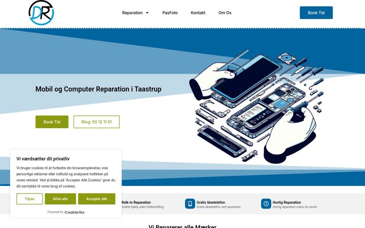 Screenshot of daasrepair.dk