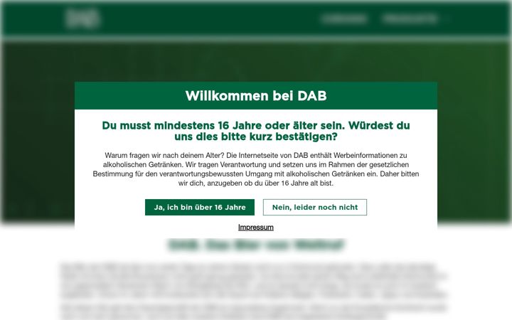 Screenshot of dab.de