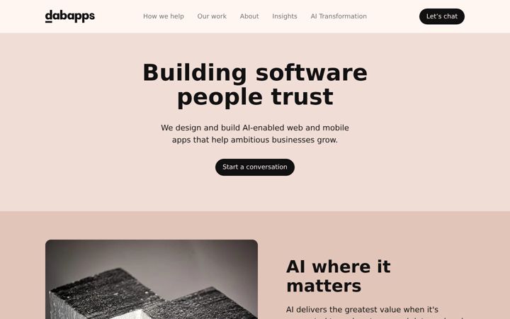 Screenshot of dabapps.com