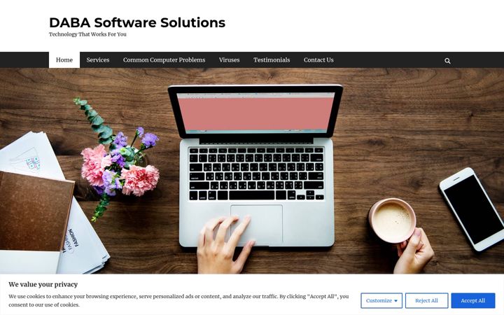 Kuvakaappaus sivustosta dabasoftwaresolutions.co.uk