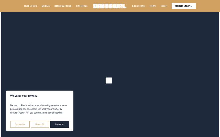 Screenshot of dabbawal.com