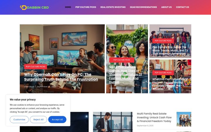 Screenshot of dabbincbd.com