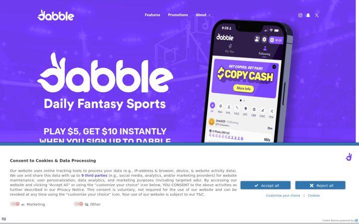 Screenshot of dabble.com