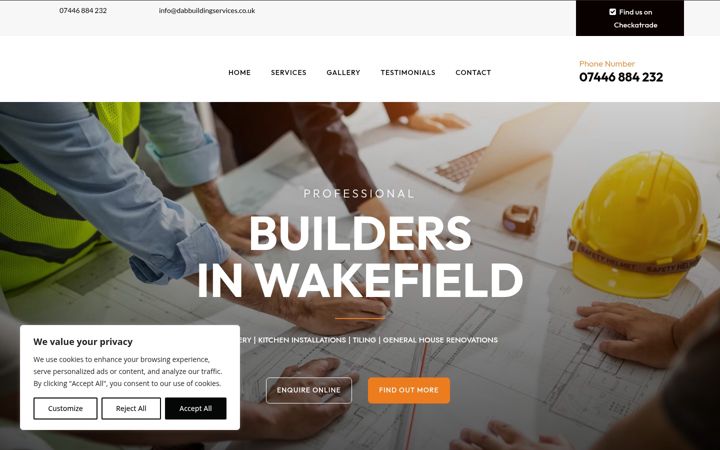 Captura de pantalla de dabbuildingservices.co.uk
