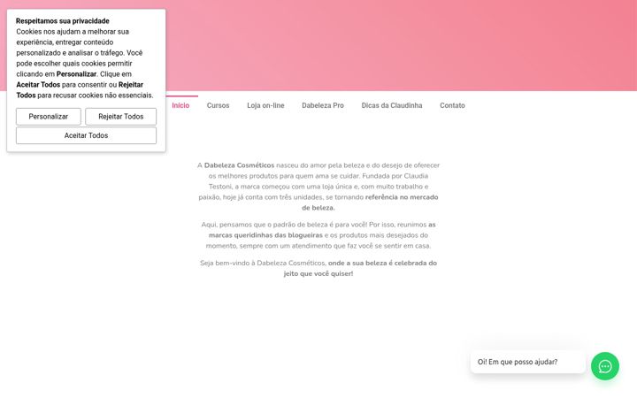 Screenshot of dabelezacosmeticos.com.br