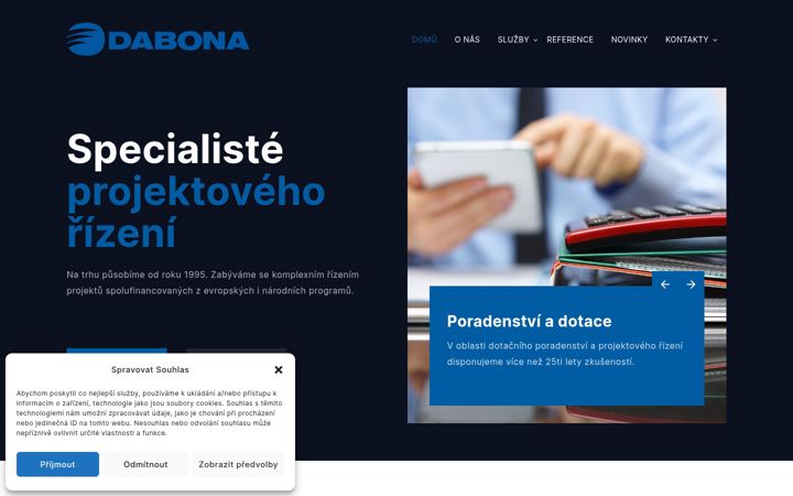 Screenshot stránky dabona.eu