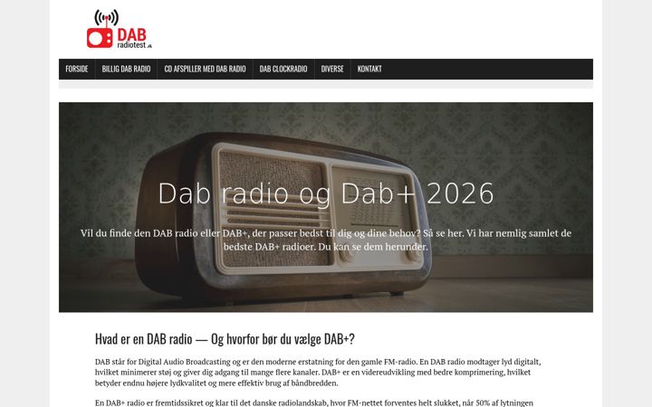 Screenshot of dabradiotest.dk