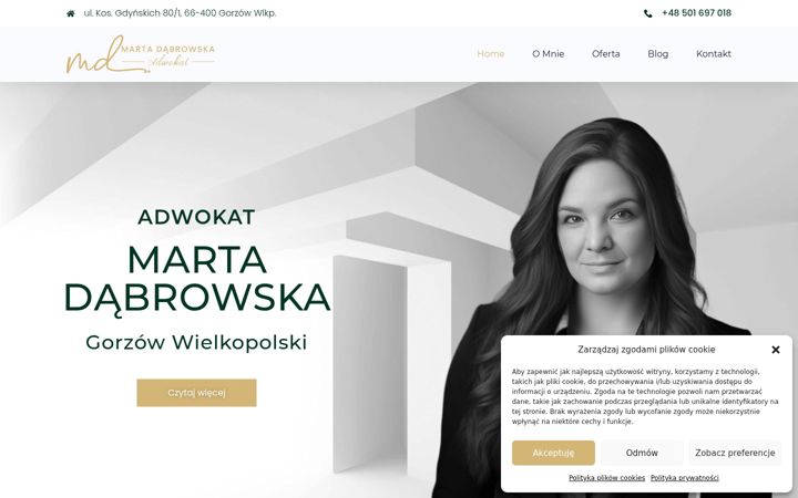 Screenshot of dabrowskaadwokat.pl