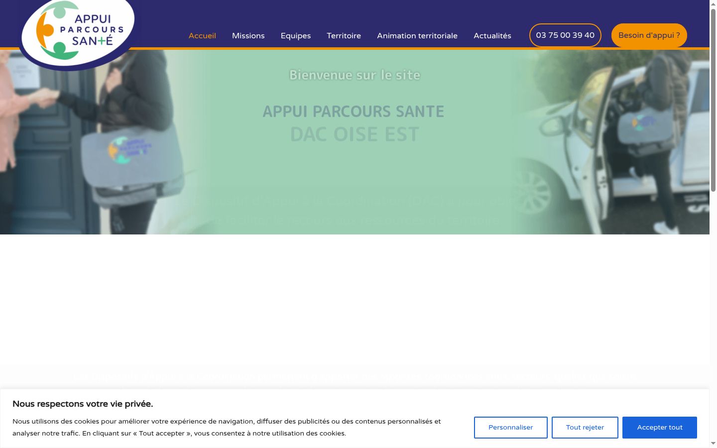 Screenshot del banner di consenso mostrato prima di qualsiasi interazione