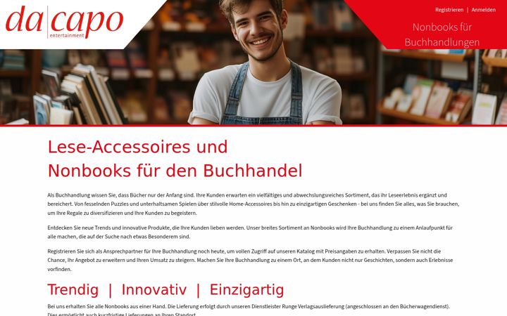 Screenshot of dacapo-entertainment.de