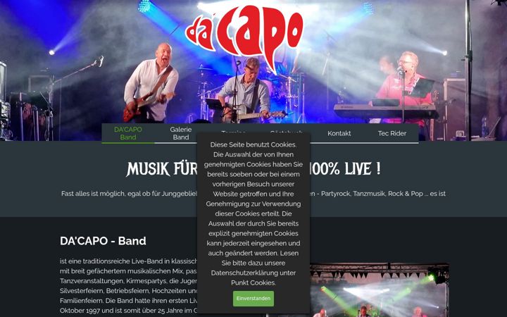 Ekrano kopija dacapo-live.com