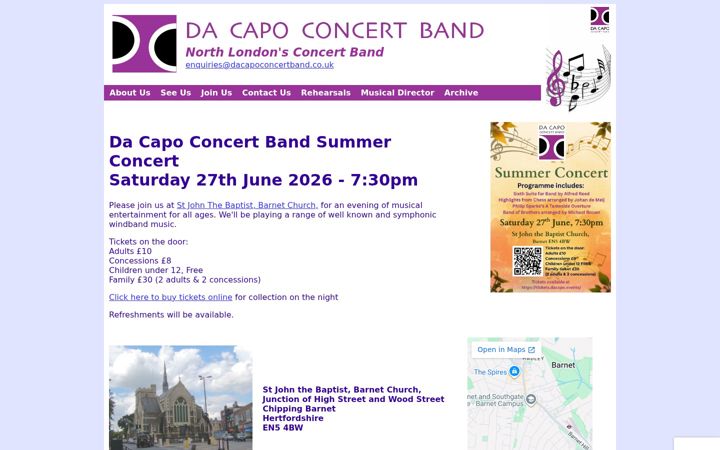 Captura de pantalla de dacapoconcertband.co.uk
