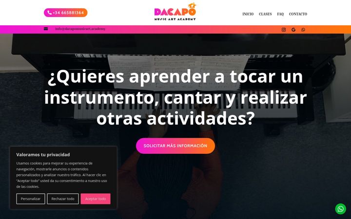 Screenshot of dacapomusicart.academy