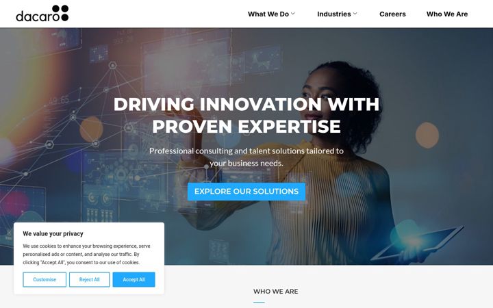 Screenshot of dacaroservices.com