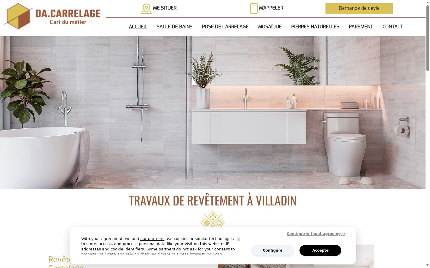 Screenshot of the consent banner shown before any interaction