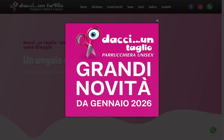 Skjámynd af dacciuntagliohair.it