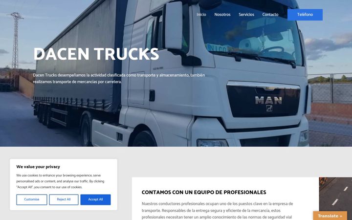 Zrzut ekranu dacentrucks.es