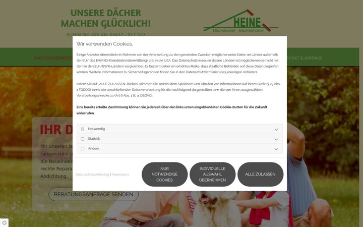 Screenshot of dach-heine.de