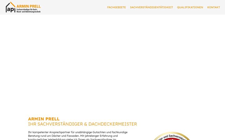 Screenshot of dach-sachverstaendiger-prell.de