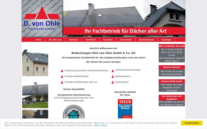 Screenshot of dach-vonohle.de