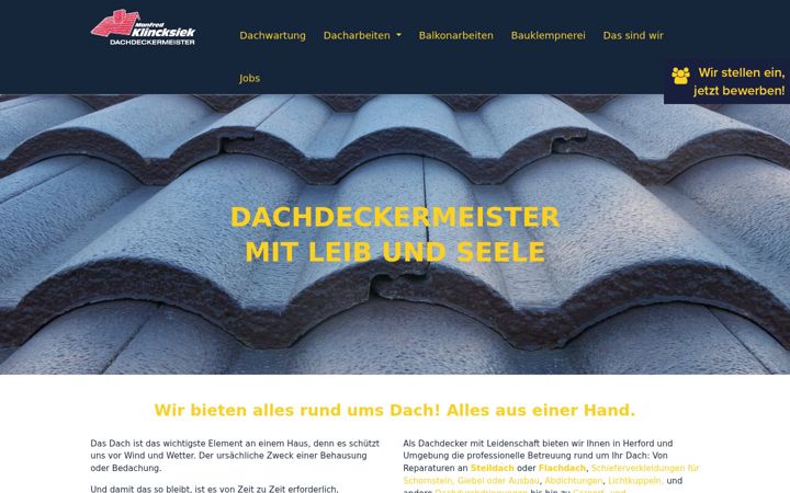 Screenshot of dacharbeiten-herford.de
