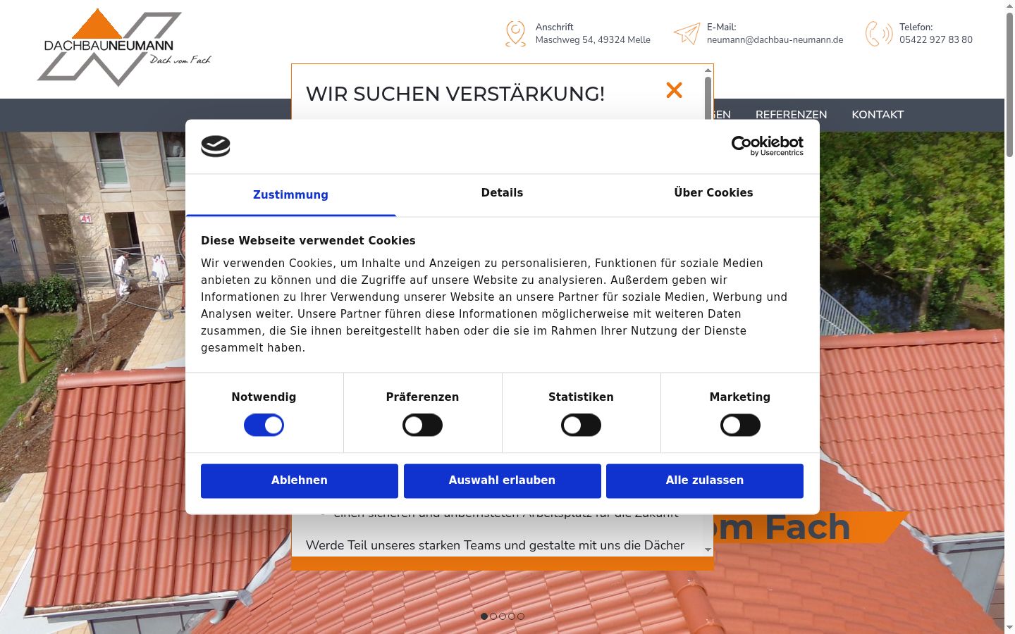 Zrzut ekranu banera zgody wyświetlanego przed jakąkolwiek interakcją