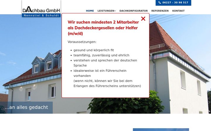 Screenshot of dachbaugmbh.de