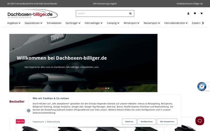 Screenshot of dachboxen-billiger.de