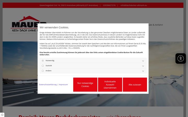 Screenshot of dachdecker-altmark.eu