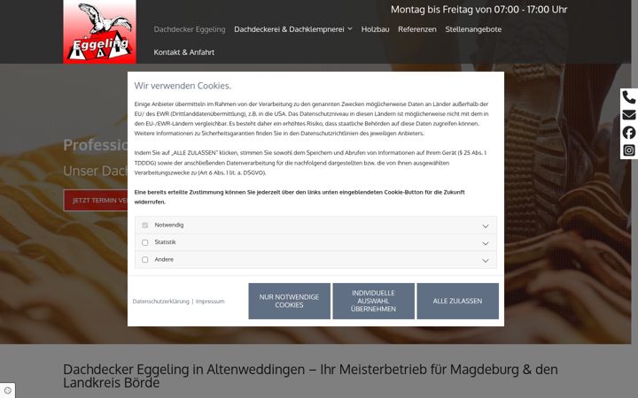 Screenshot of dachdecker-eggeling.de