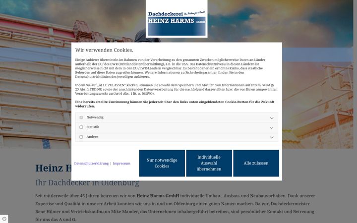 Screenshot of dachdecker-harms.de