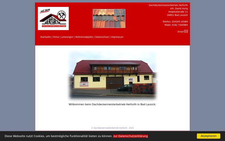 Screenshot of dachdecker-herfurth.de