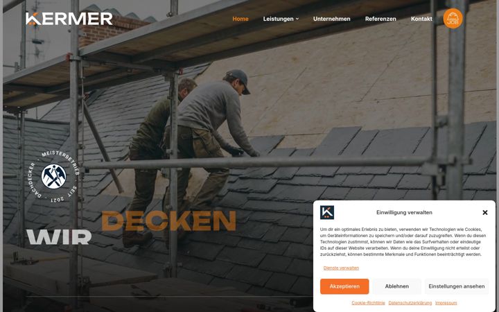 Screenshot of dachdecker-kermer.de