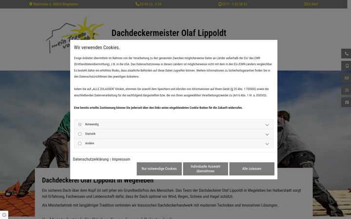 Screenshot of dachdecker-lippoldt.de