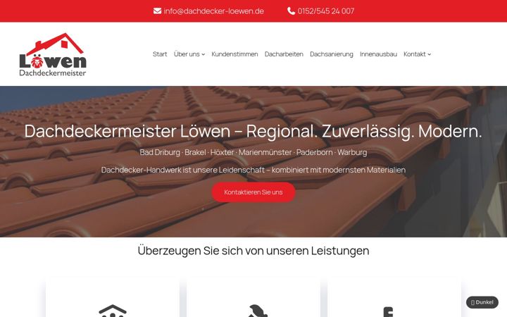 Screenshot of dachdecker-loewen.de