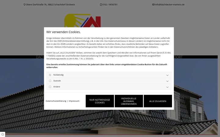 Screenshot of dachdecker-martens.de